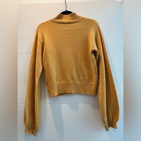Wild fable yellow high neck long sleeve sweater winter fall holiday festive M - Picture 10 of 11
